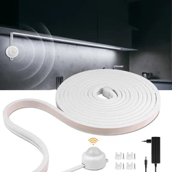 PIR Motion Sensor COB LED Strip Light 24V Neon Tape 320 LEDs/m Waterproof Auto On Off Smart Lamp Stair Bathroom Night Light﻿