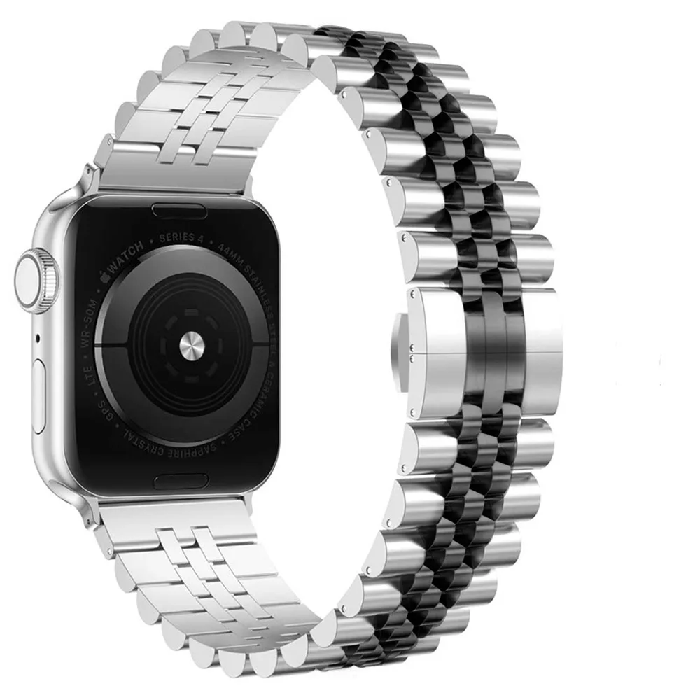 Pulseira de Aço Inoxidável, Pulseira de Metal para Apple Watch Band, Ultra, 2, 6, 5, 4, SE, 10, 9, 8, 7, 46mm, 45mm, 41 milímetros, 49 milímetros, 44 milímetros, 40 milímetros, 42 milímetros
