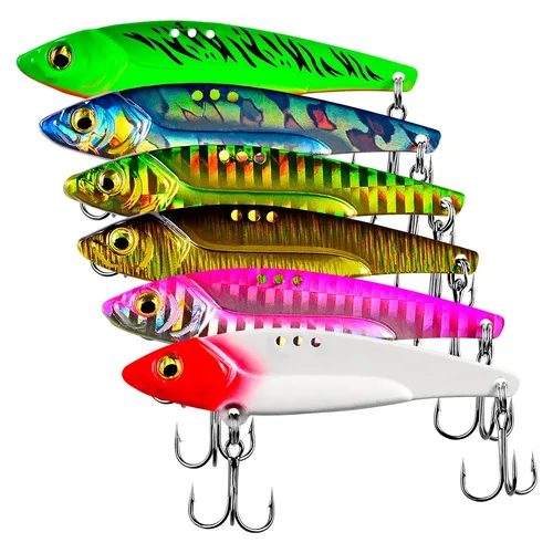 Imagen 1 del producto Señuelo VIB con ojos 3D, 5g, 7g, 15g, 17g, 20g, cuchara equilibradora, Spinner, pintura, señuelo de pesca, cebo duro, aparejos de pesca, anzuelo triple, 1 ud.