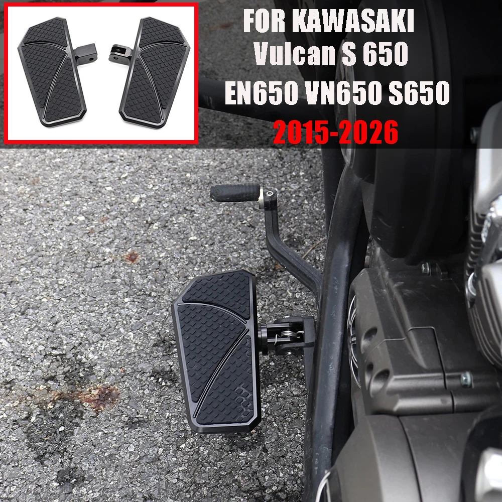 

Motorcycle Front Foot Rest Rider Footboard Driver Floorboard Wide Footrest For Kawasaki Vulcan S 650 EN650 VN650 S650 2015-2026