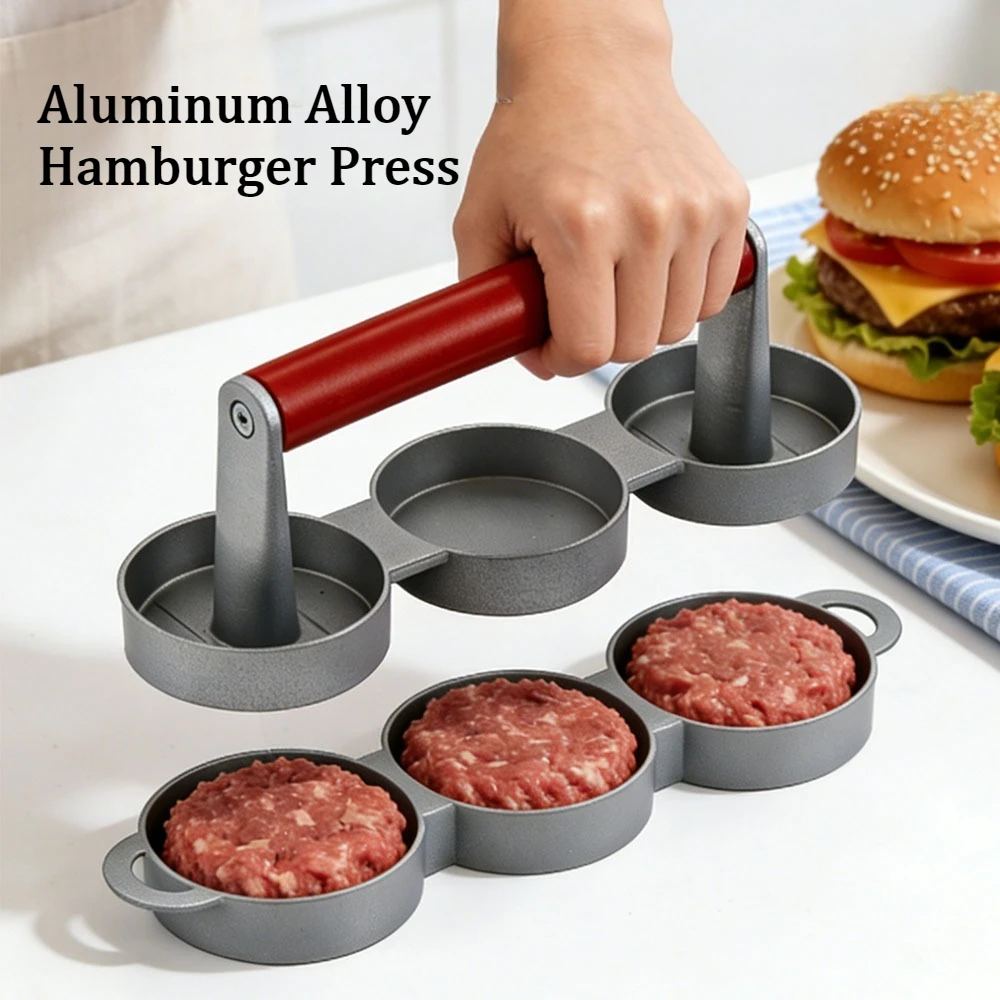 Household Round Beef Patty Maker, Manual Hamburger Press Mold, Non-Stick Meat Shaping Tool for Kitchen Cooking