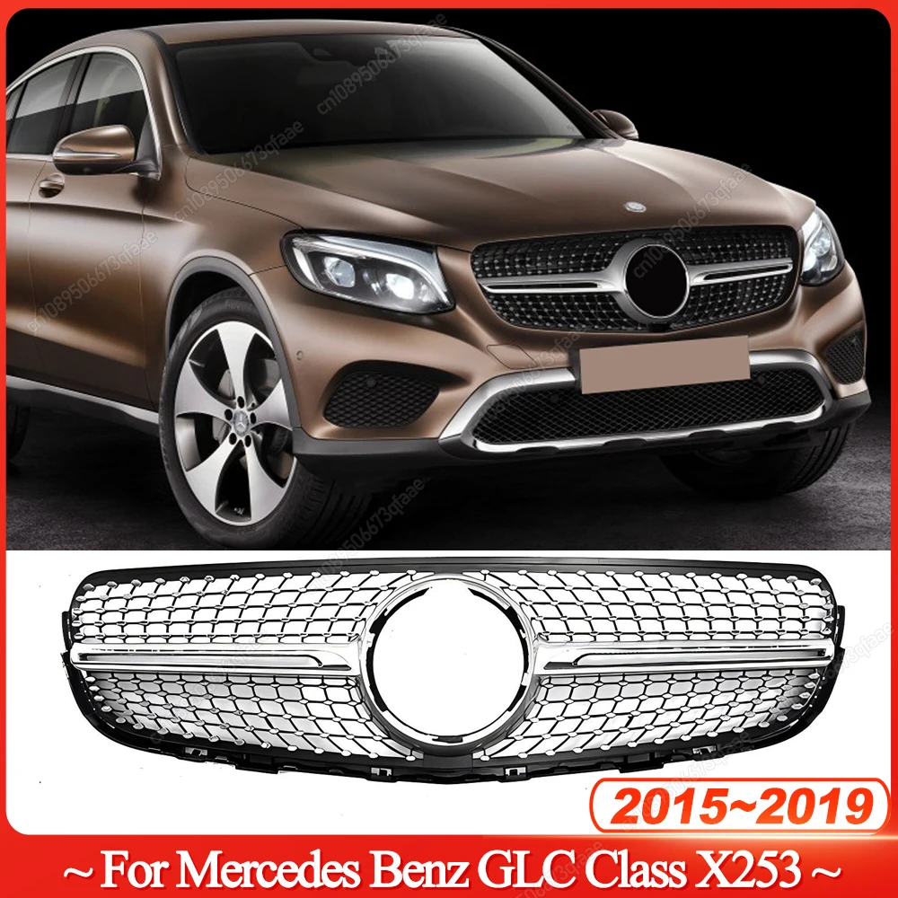 

Replacement Part Diamond Style Front Inlet Mesh Bumper Grille Grid Grill Refit For Mercedes GLC X253 2015-2019 Bodykits Tuning