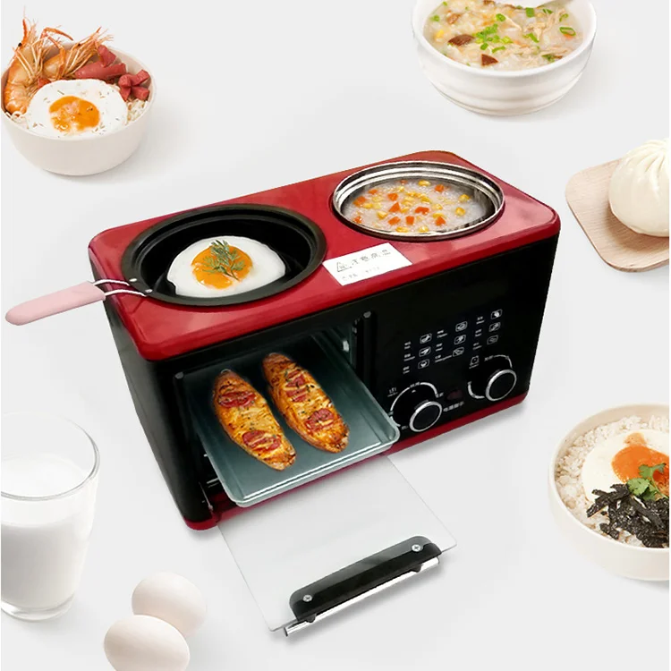 

New Design Household Smart, Electric Dual Breakfast Sandwich Maker Multi Function 3 In 1 Breakfast Makers With Lid/