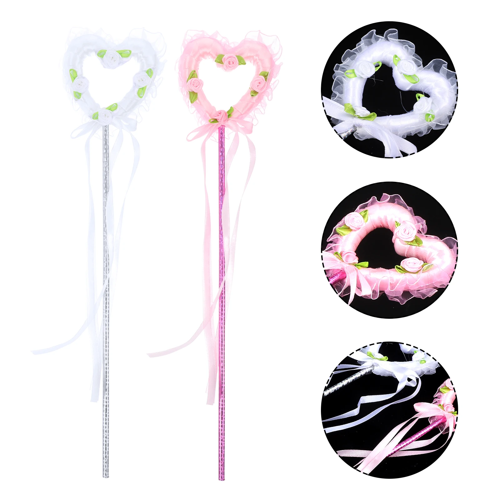 

4 Pcs Flower Girl Fairy Stick s Child Princess Cloth Party Cosplay Wands