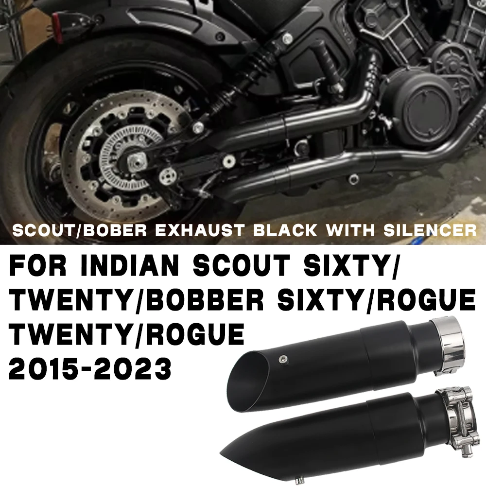 For Indian Scout Bobber Sixty Rogue Twenty 2015-2023 Slip-On Exhaust System Shorty GP Slip Ons Mufflers with DB Killer Silencer