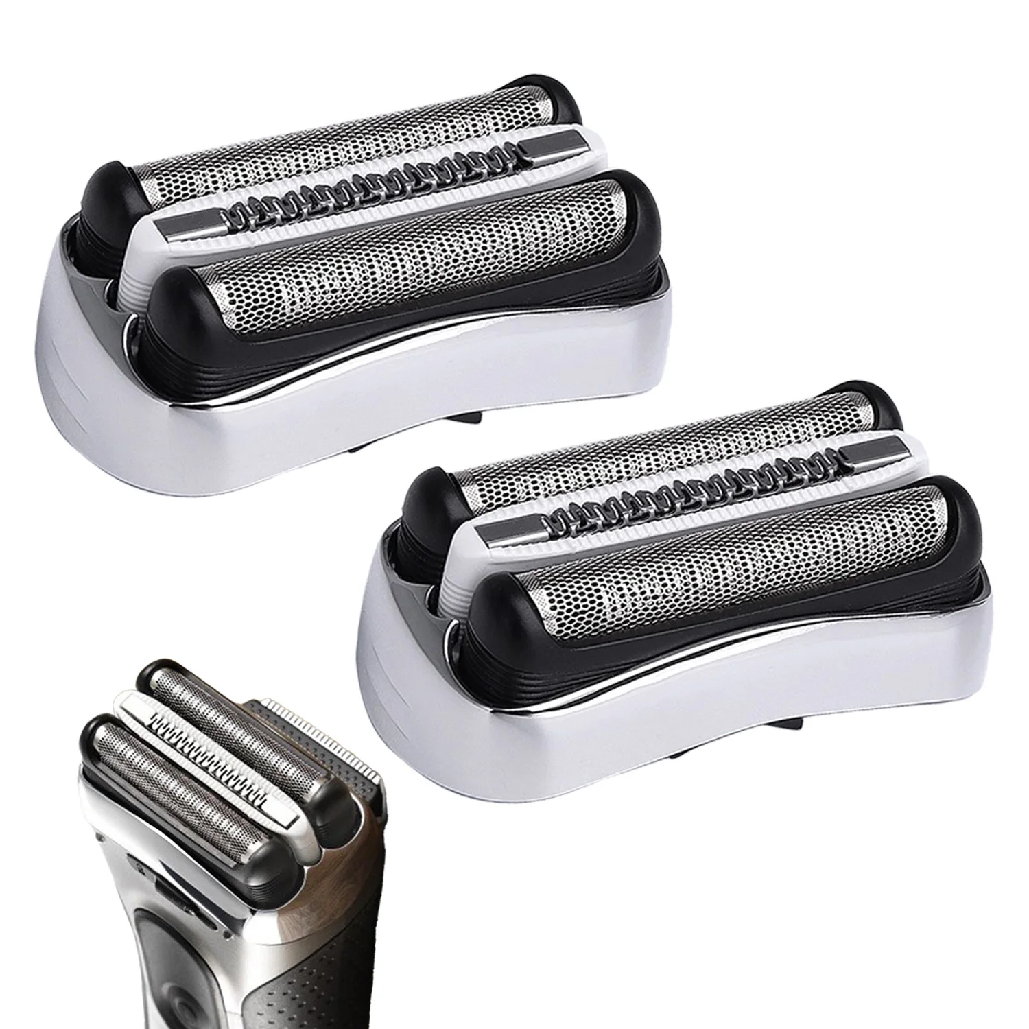 Cabezales de afeitadora de repuesto para Braun Series 3, cortador de lámina de cabezal de repuesto Compatible con Braun Razor 301s,310s,320s, 2 uds.