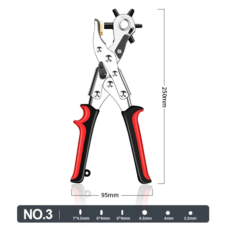 Heavy Duty Leather Belt Hole Punch Plier Eyelet Puncher Revolve Sewing Machine Bag Setter Tool Watchband Household Strap Leather