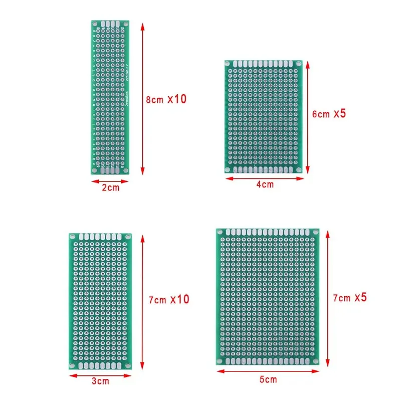 40 pz 5x7 4x6 3x7 2x8 Doppio Lato Prototipo PCB Circuito Stampato Per Arduino Scheda di Saldatura KF301-2P/3P kit Terminale