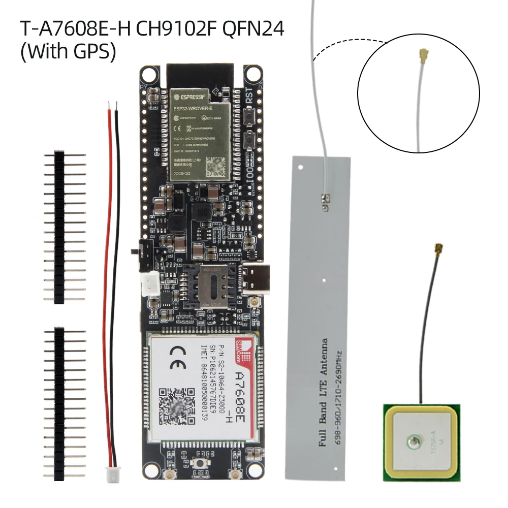 LILYGO® T-SIM A7608E-H A7608SA-H ESP32 LTE Cat 4 High Speed 4G Network GPS Antenna Wireless WiFi Bluetooth Development Board