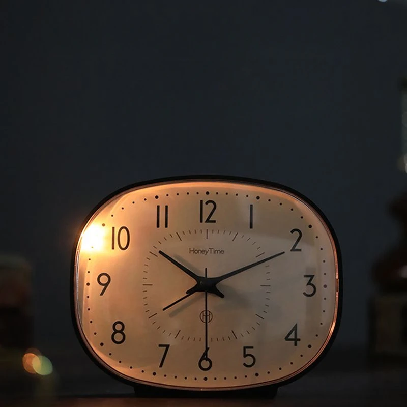 Mute Small Table Clock Household Vintage Desktop Decoration Bedroom Children\'s Students Creative Wake-up Device Desk Alarm Clock