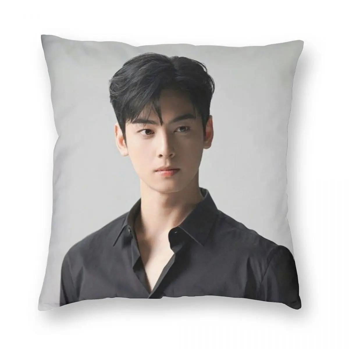 CHA EUNWOO Handsome Photoshoot Square Pillowcase Polyester Linen Velvet Creative Zip Decor Throw Pillow Case Home Cushion Cover image 5