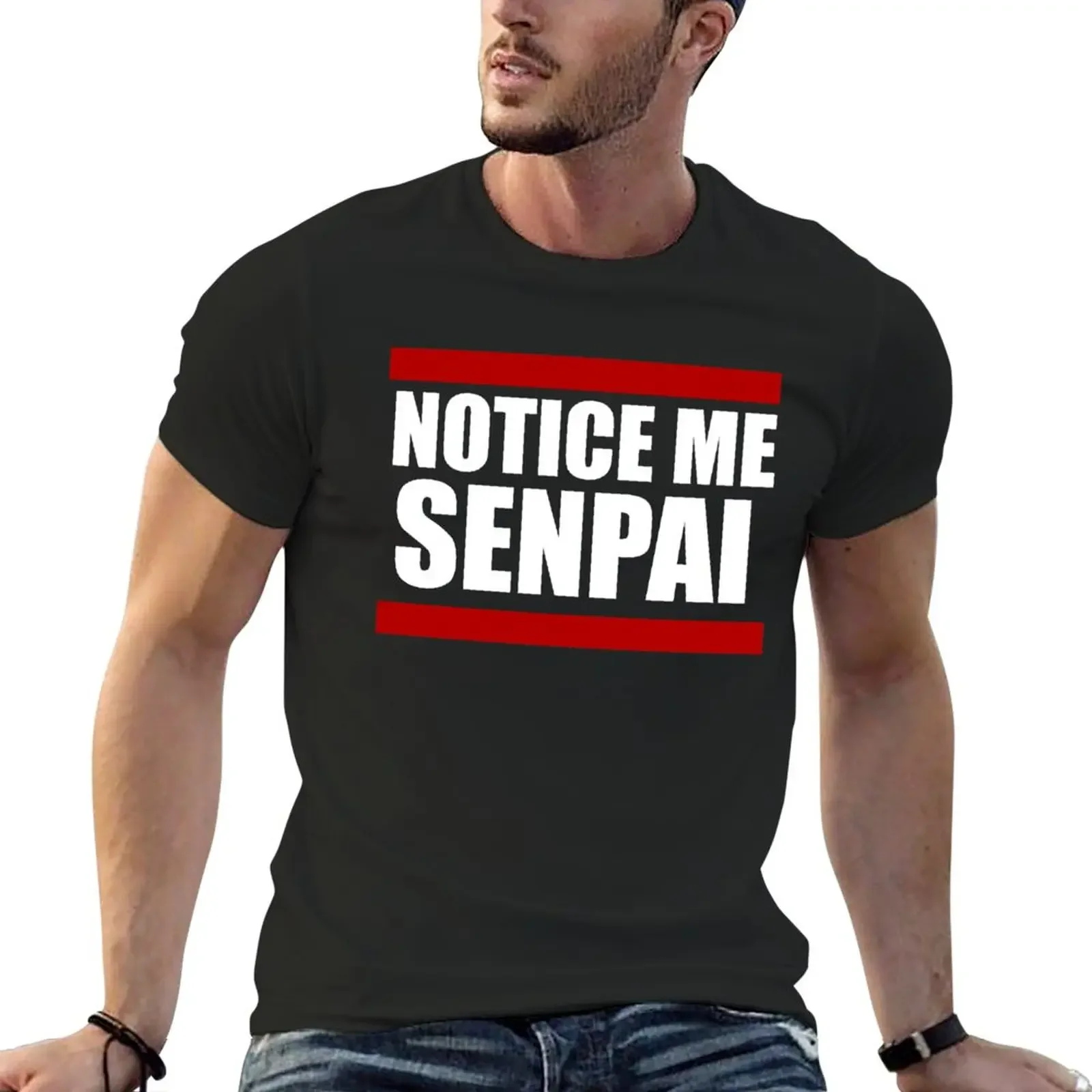 

Notice me Senpai! T-Shirt sweat oversized anime tshirts for men