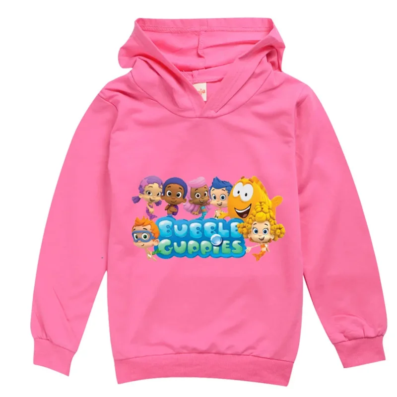 Bubble Guppies Kids Hoodie Sweatshirt Toddler Boy Girl Autumn Hooded Cartoon Printed Long Sleeve Shirt Clothes Christmas Gift