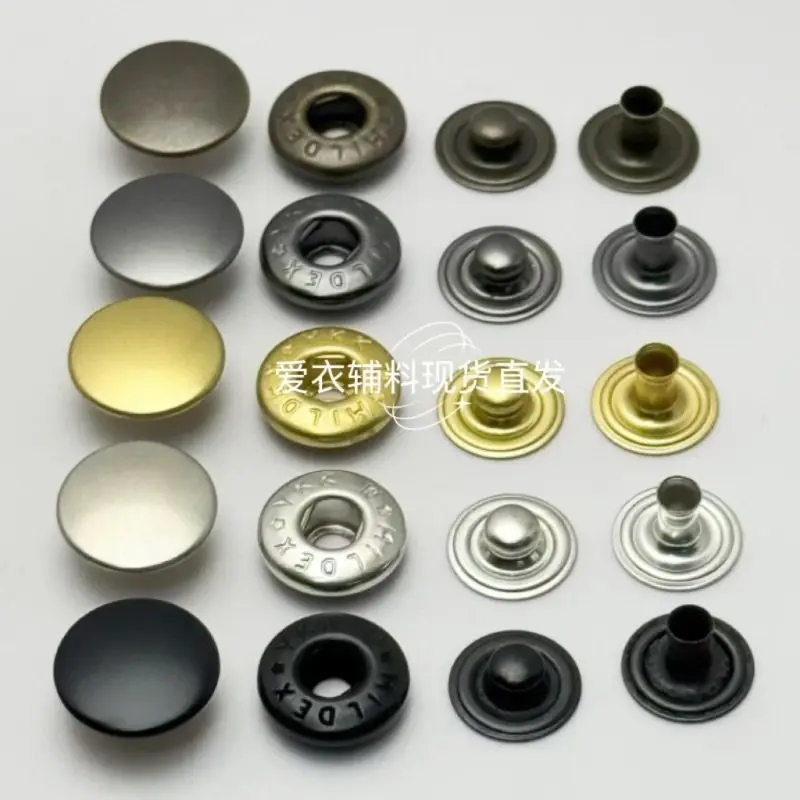 

Spot Japanese YKK Button SW35 Metal All-copper S-type Spring Four-in-one Buckle Manual Installation Requires Shooting Tools