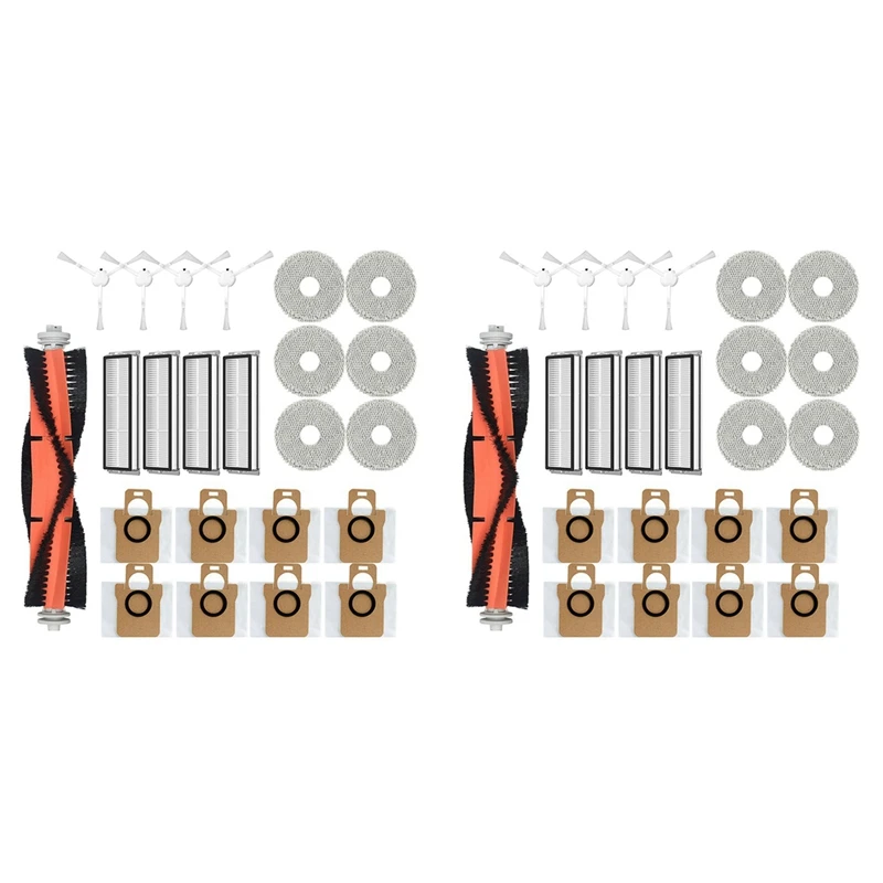 

2X для XIAOMI Mijia Omni 1S B101CN B116, аксессуары, основная боковая щетка, фильтр Hepa, швабра, мешок для пыли, детали робота-пылесоса