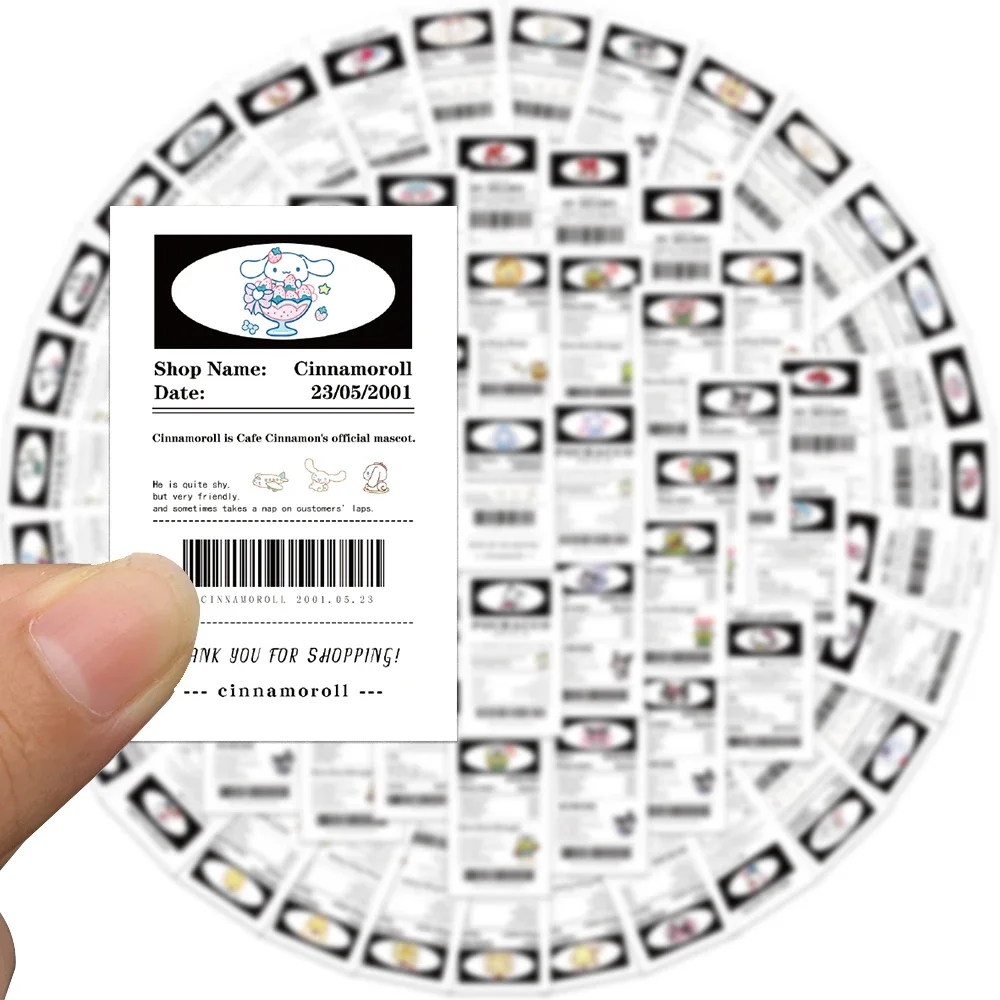 20pcs Kawaii Sanrio Poster Stickers Aesthetic Cinnamoroll Hello Kitty Kuromi Cartoon Labels Decals Stickers for Kids Girls