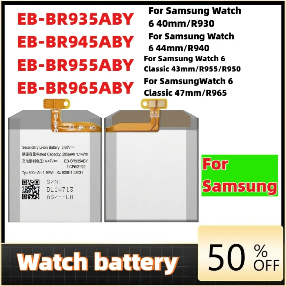 

EB-BR935ABY EB-BR945ABY For Samsung Galaxy Watch 6 40MM SM-R930 SM-R935 Watch 6 44MM Smart Watch Batteries