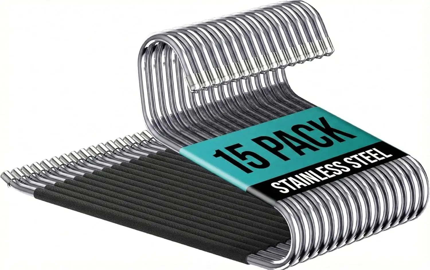

15 Metal Non-Slip Pants Hangers - Open Ended Trouser Hangers