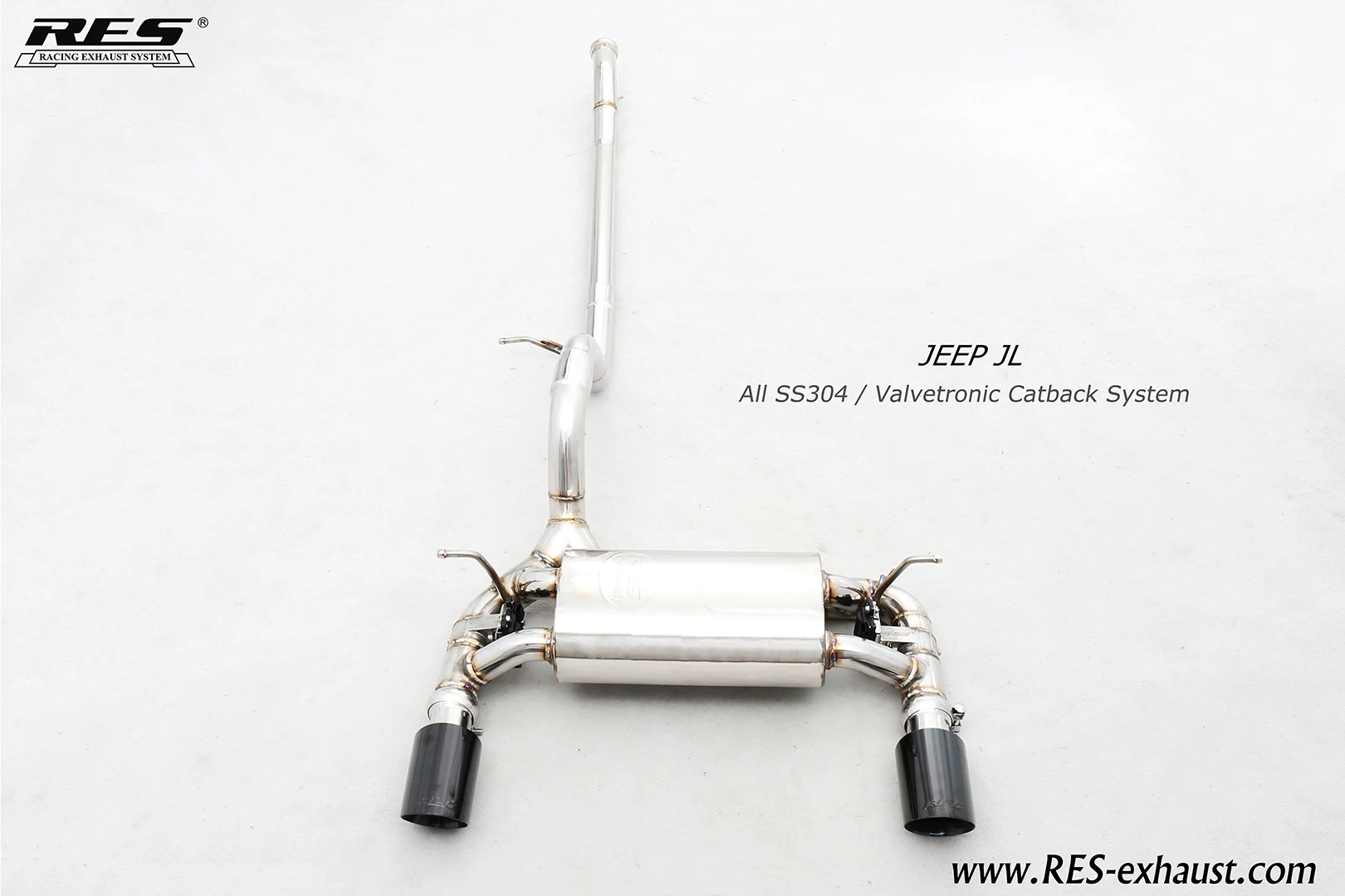 High Flow Stainless Exhaust Catback System Remote Control Exhaust Pipe for Wrangler