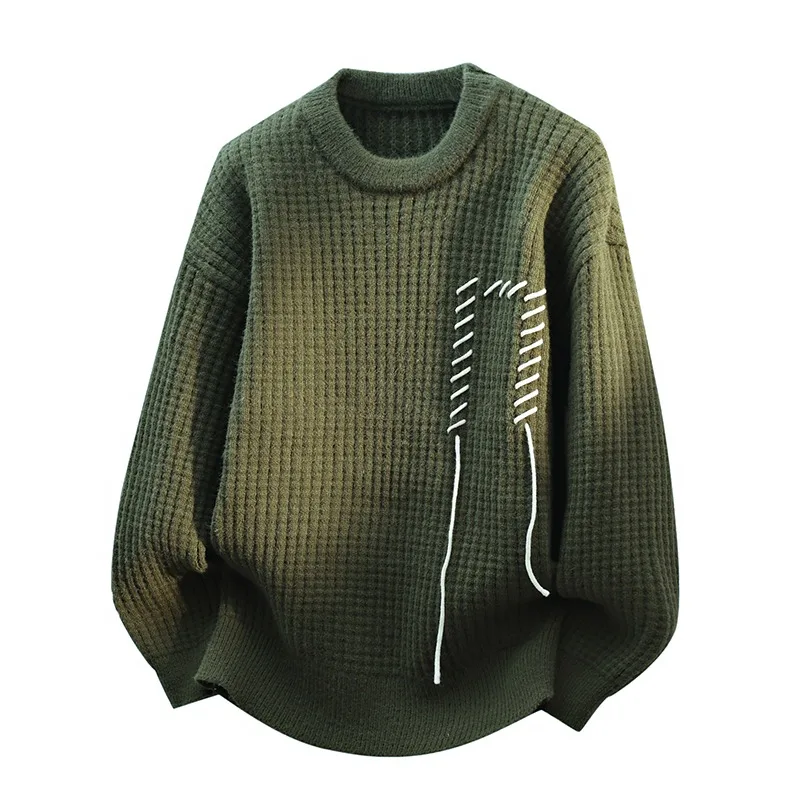 

Solid Color for Men in Autumn and Winter Warm Loose Pullover Sweaters for Men with Strappy Round Neck Fashionable Tops