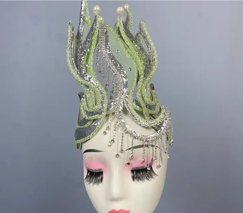 

Народный традиционный классический танцевальный женский головной убор, великолепное и изысканное украшение для выступлений