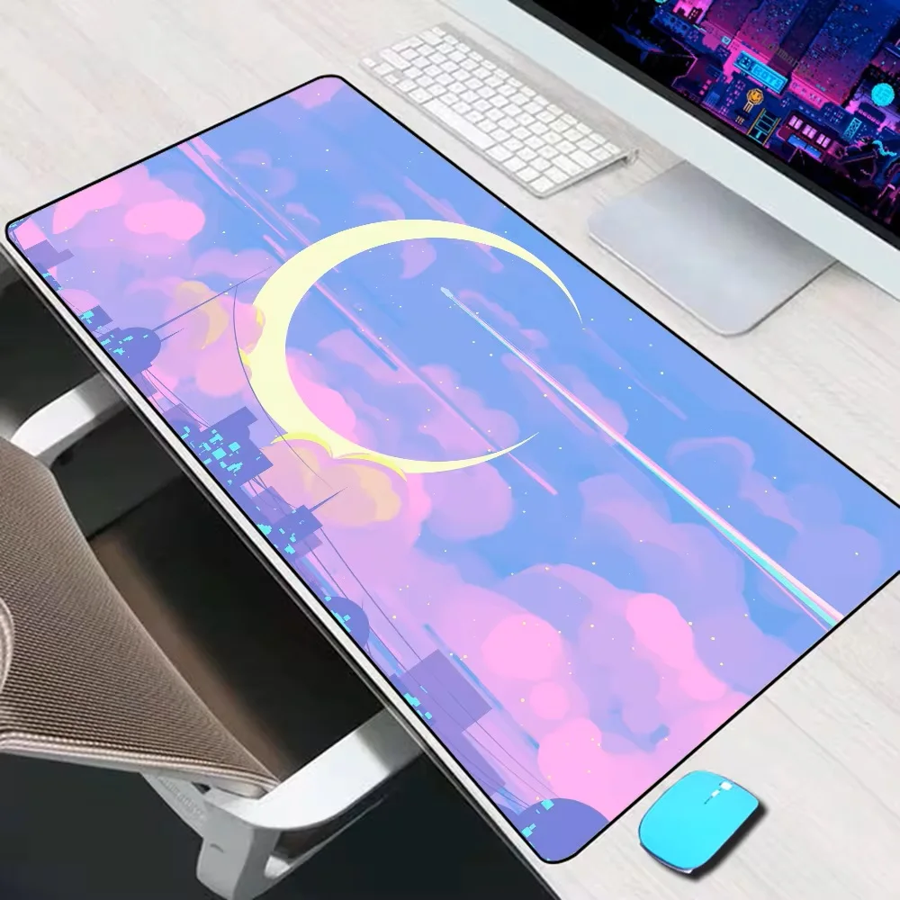 Pink Moon landscape Large Mouse Pad Gaming Accessories Mouse Mat XXL Laptop Keyboard Mat PC Gamer Desk Pad Computer Mousepad