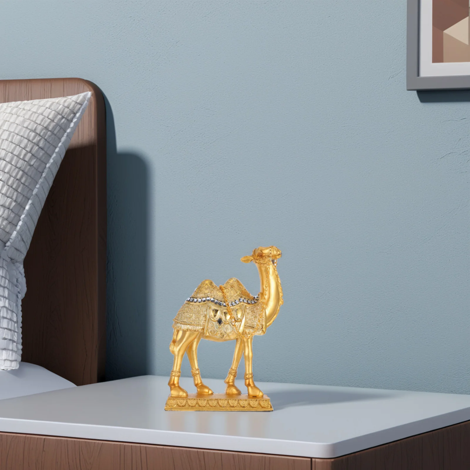 

1pcs Camel Statue Home Decor Small Resin Realistic Animal Ornament For Office Living Room Middle Eastern Style