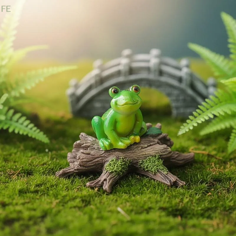 [F] Resin Funny Frog Figurines Hangings Indoor Outdoor Decoration For Garden Aquarium Flower Pots And Frog Themed Garden Decor