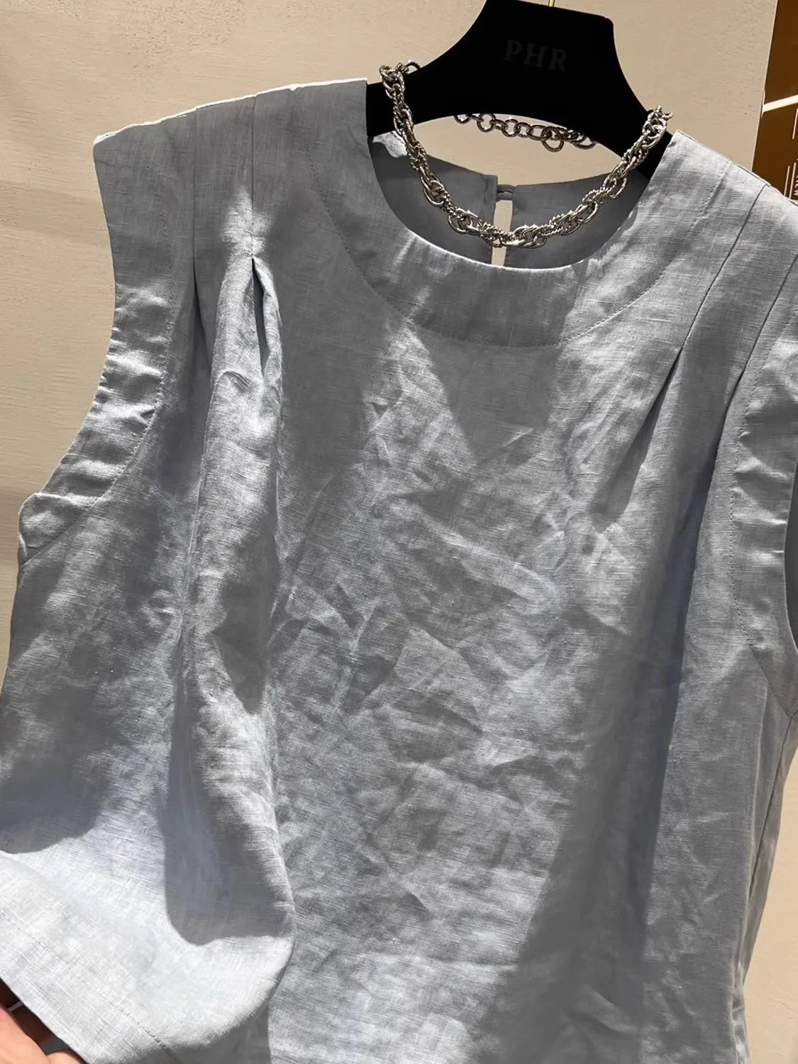 Letnia, plisowana, lekka kamizelka z bawełny i lnu, luksusowa marka odzieżowa, modna, do pracy, luźna...