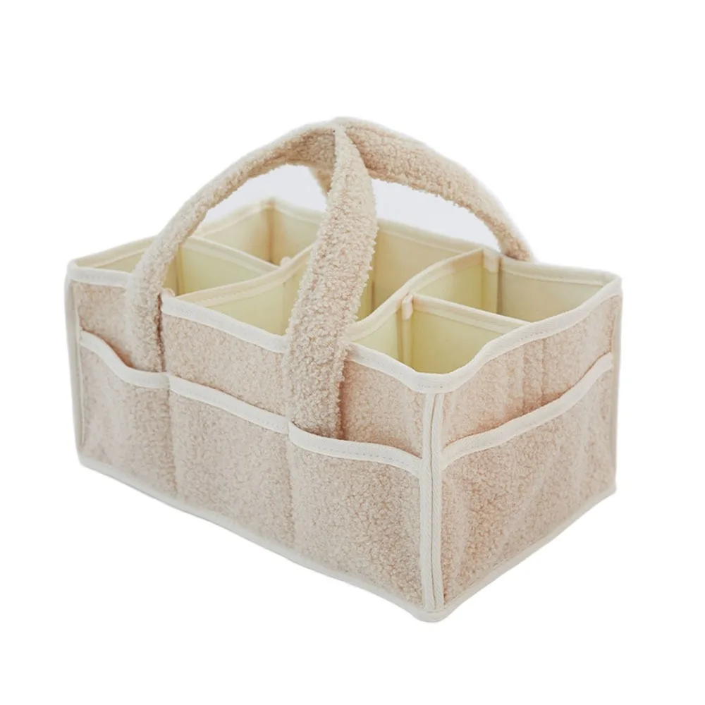 Multifunctional Baby Diaper Bag Removable Divider Large Capacity Diaper Storage Basket with Handle Diaper Organizer Baby Care