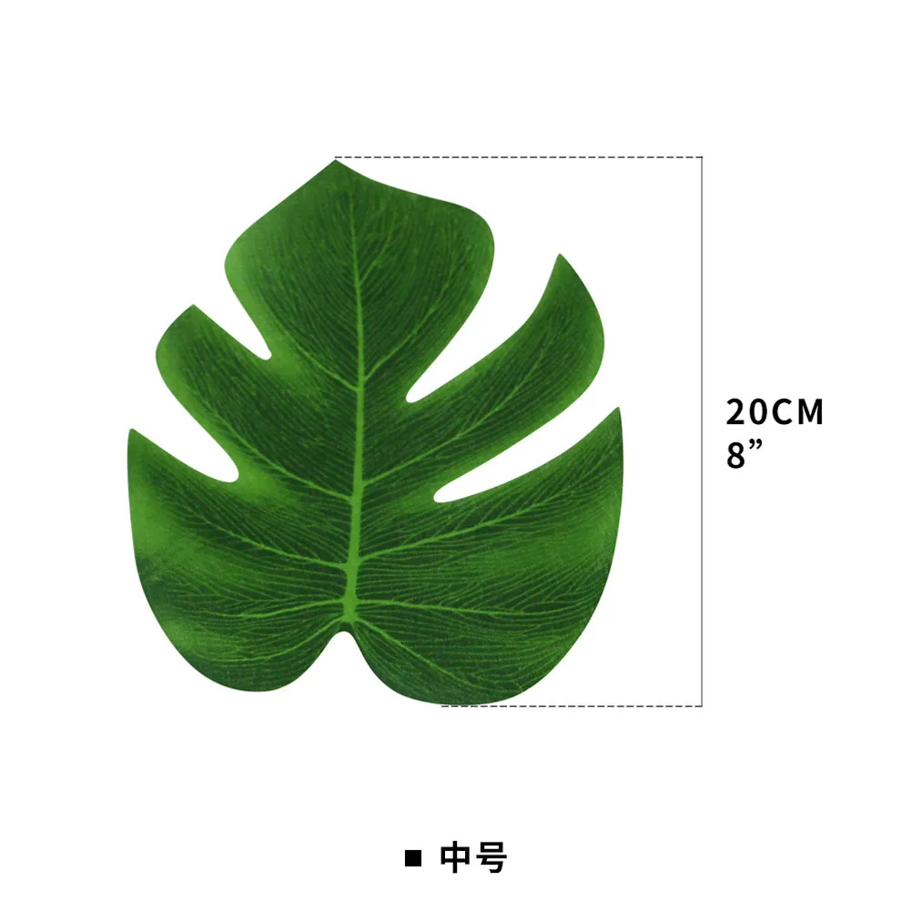 

53Pcs Tropical Party Table Skirt Hawaiian Artificial Monstera Grass Skirt Plastic Cover for Luau Party Plastic Table Skirts