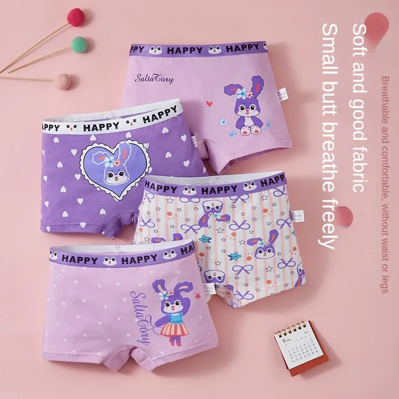 4PCS Children Girl Panties Cute Shorts Cartoon Panties for Girls Boxer Underwear Boxers Children\'s Cotton Underwears Clothing