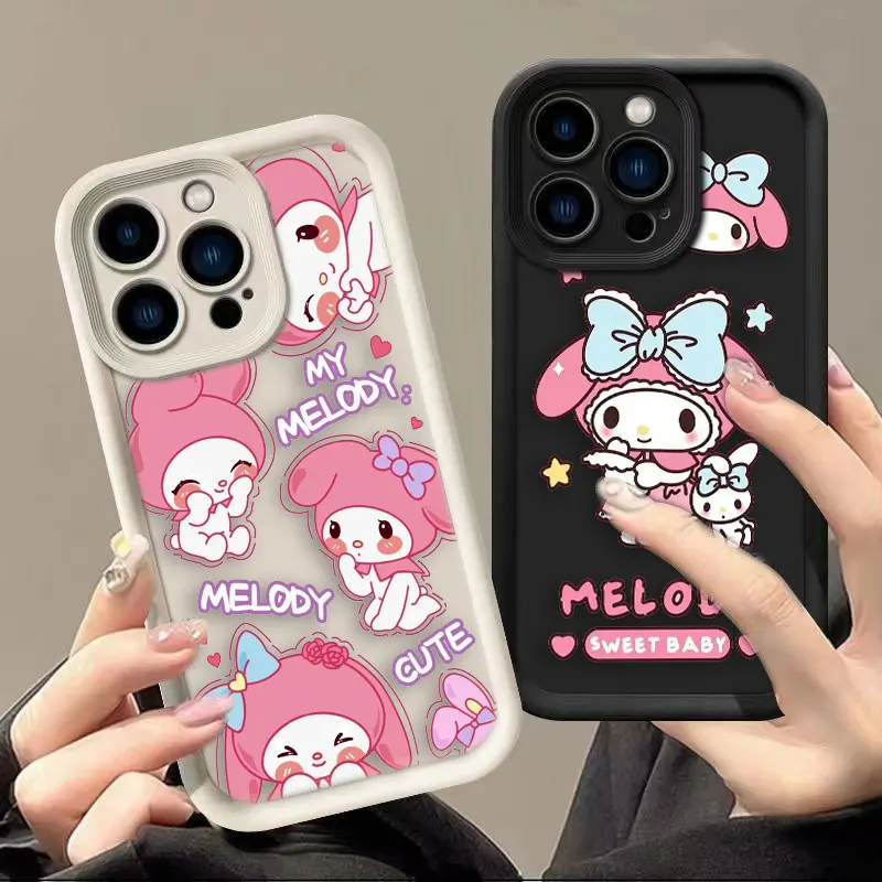 Cute Pink My Melody Luxtury Phone Case For VIVO V20 V23 V23E V25 V27 V29 V30 V30E X60 X70 X80 X90 X100 PRO 4G 5G Case Funda Capa