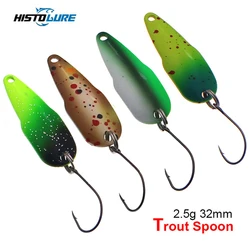 HISTOLURE-Colorful Metal Jig Fishing Lure, Spoon Bait, Single Hook, Trout Lure, Fishing Tackle, 3.2cm, 2.5g
