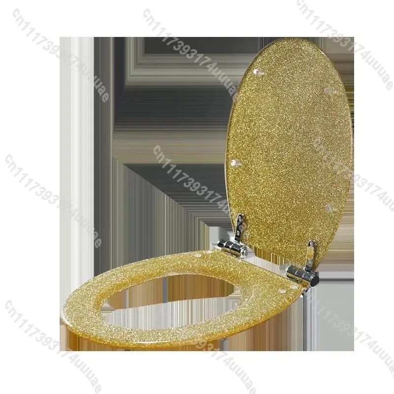 Universal Thickened Resin Toilet Seat Vintage Style Slow Close Soft Down with Fixing Screws Heavy Duty Bathroom Accessories