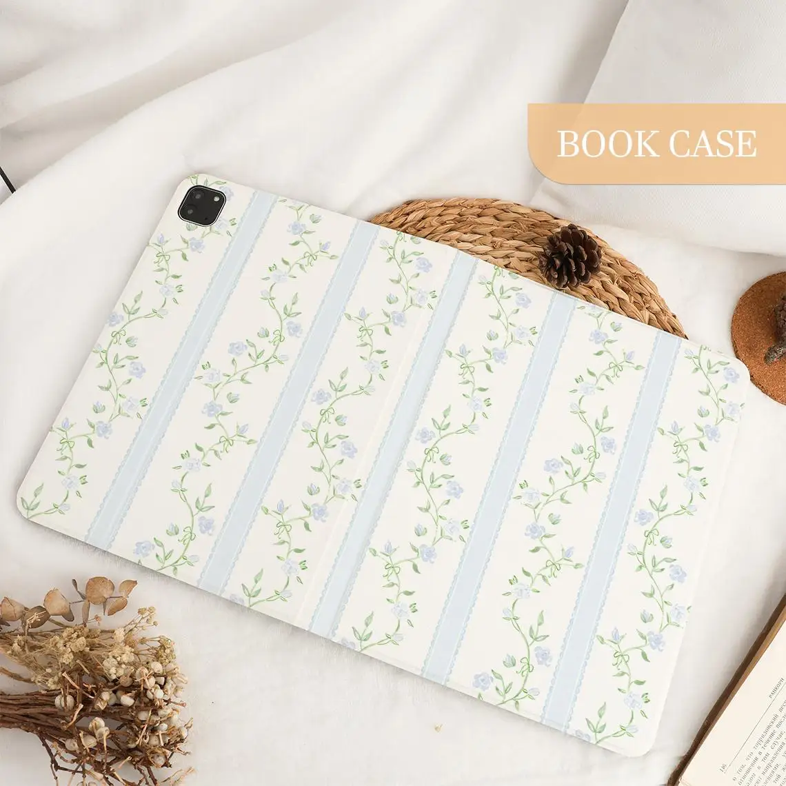 Elegant Blue Flowers Case For iPad Pro 11 12.9 13 2022 Case 9.7 10.2 5th 6th 7th 8th 9th 10th Generation case Air 3 4 5 6 Cover