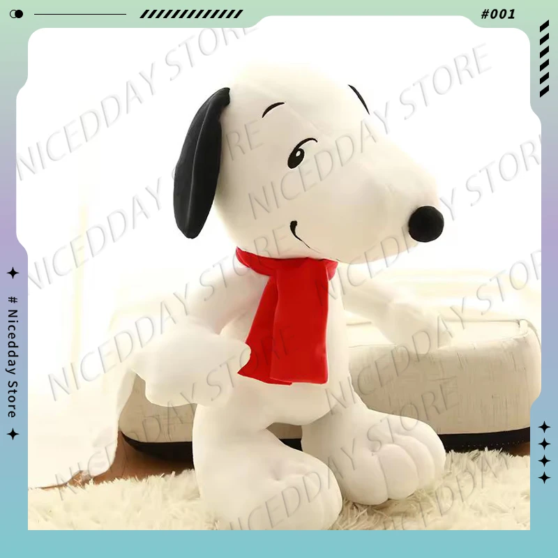 Juguete de peluche de Snoopy de gran tamaño Kawaii, almohada suave de perro blanco, muñeco de peluche, animales de dibujos animados, regalos de cumpleaños para novias y niños, decorar