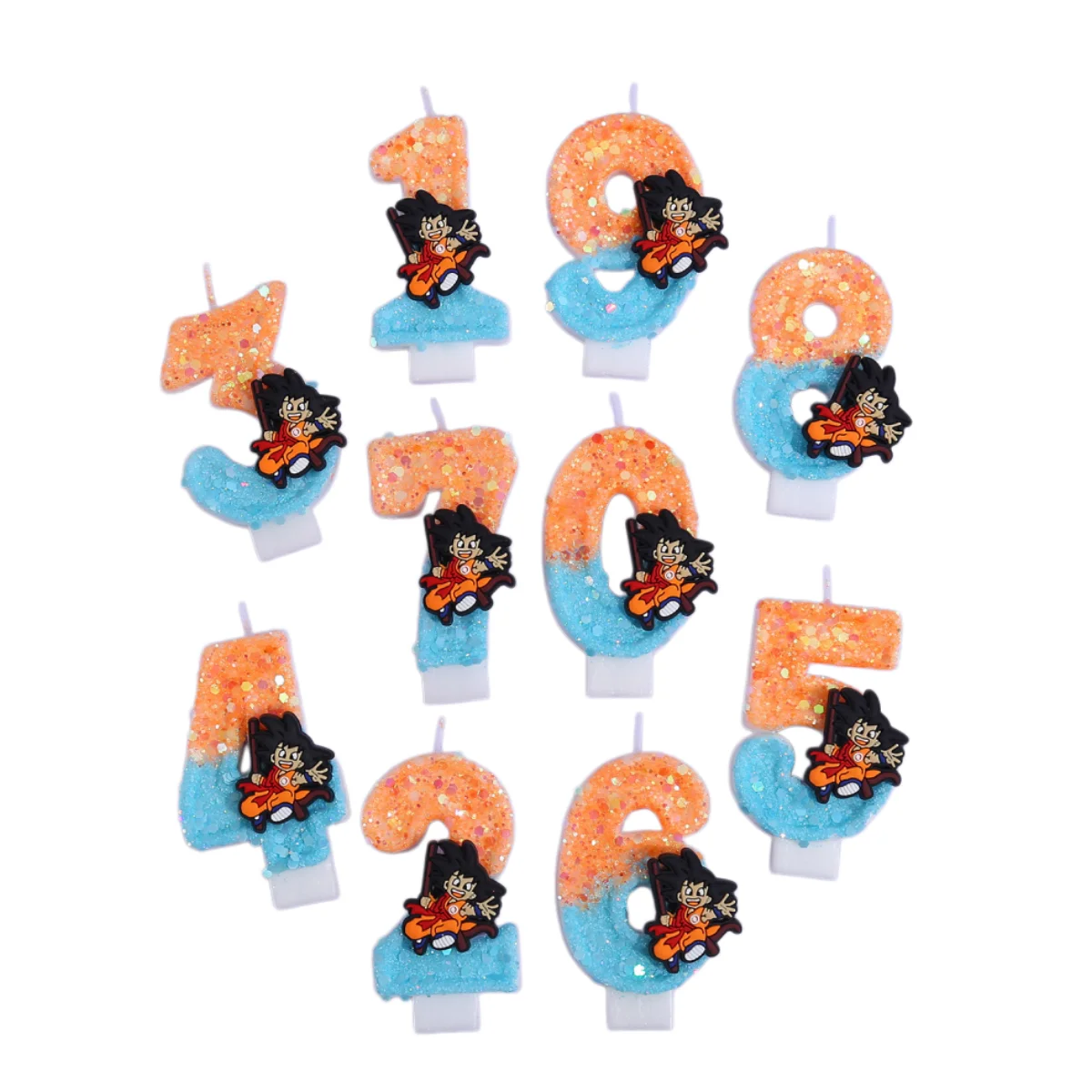 Dragon Ball Goku Zahlenkerze. Kuchen- und Partydekoration, perfekt für Geburtstage, Partys und alle möglichen anderen Feiern.