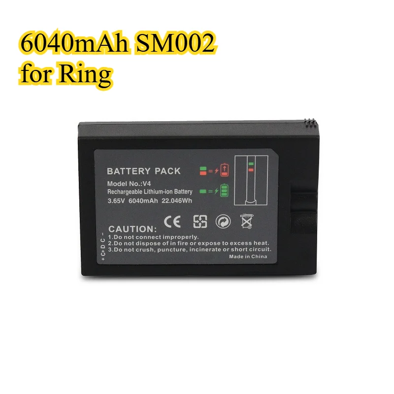 

6040mAh SM002 for Ring Gate Zero Battery Suitable for Video Soorbell Canera2 \ 3 \ 4 SpotlightVamera