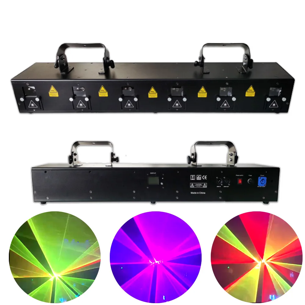 

6 heads 12W RGB 20KPPS Acanning Animation Laser Light DJ Disco Party Pattern Projector Scans DMX Dance Bar Christmas Show