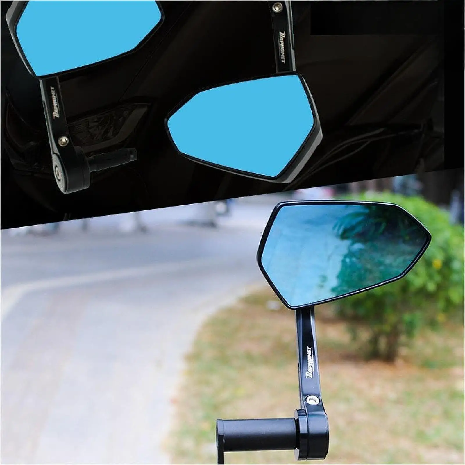 2Pcs Generic Motorcycle Rearview Mirrors Anti Glare Replace Multipurpose Sturdy Left Right Side Handlebar End Mirrors Adjustable