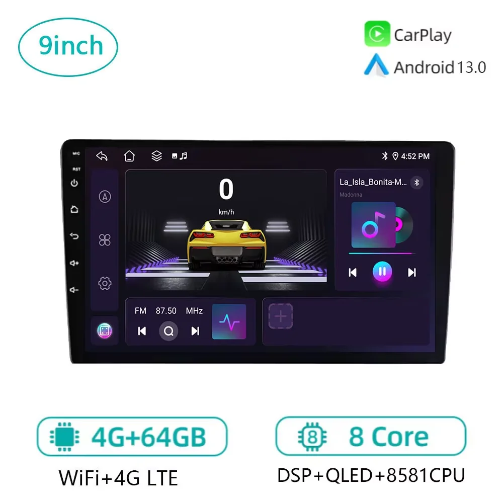 

Universal 9inch Car Radio Multimedia Player For Nissan Kia Honda Toyota VW Ford Hyundai