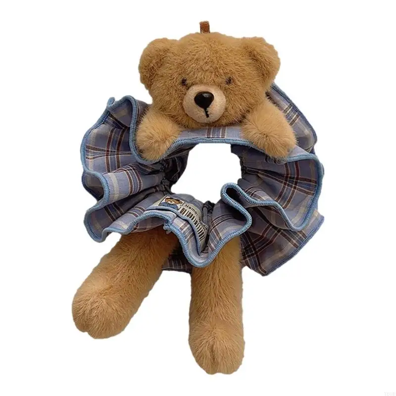 

Kids Hairband Bear Design Elastic Hair Tie For Girls Gentle On Hair Stretchy Ponytail Holder For Children Daily Use Y08E