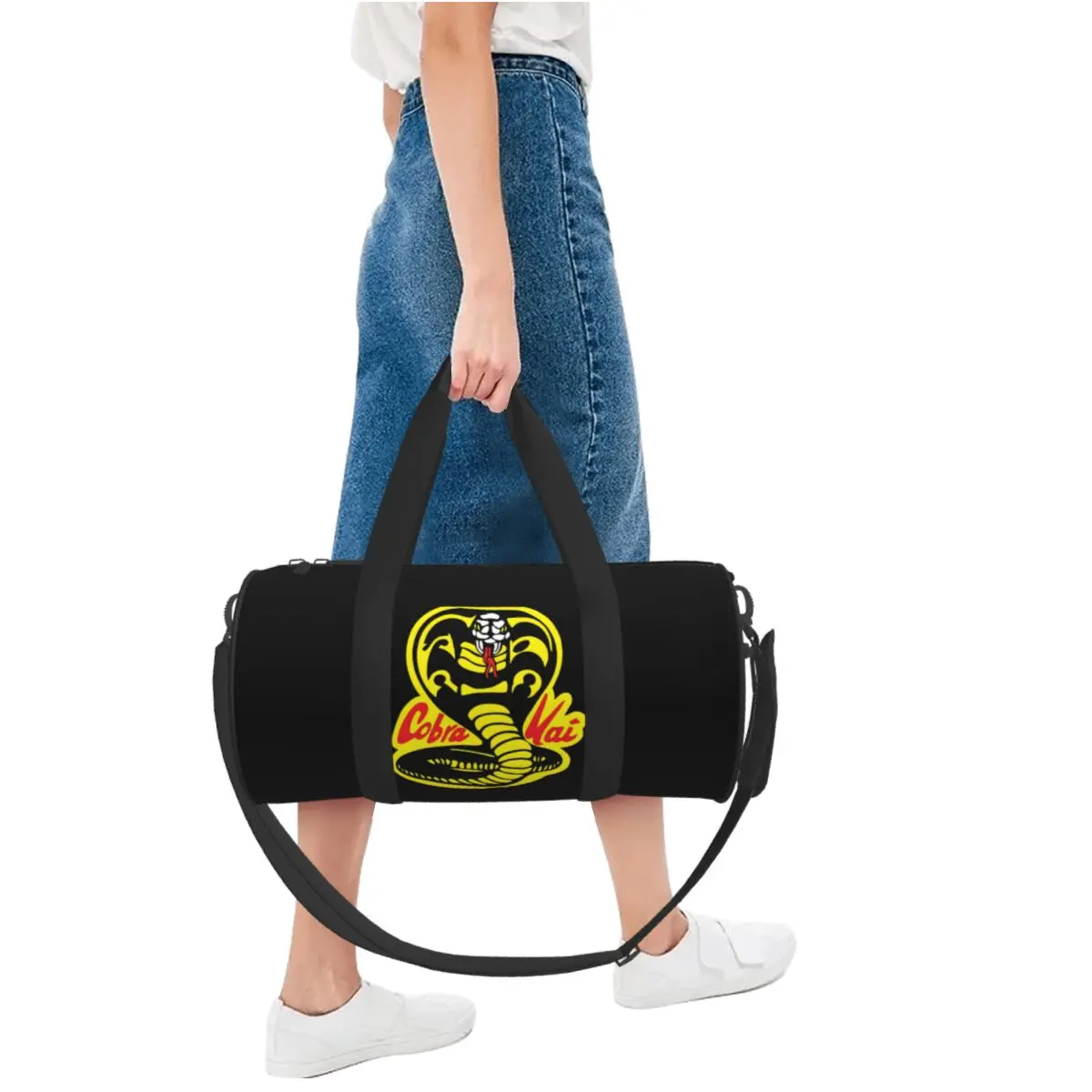 Cobra-bolsa de viaje con estampado de Taekwondo Kai para hombre, bolsa deportiva de gran capacidad, bolsa de gimnasio portátil, bolsa de Fitness colorida informal