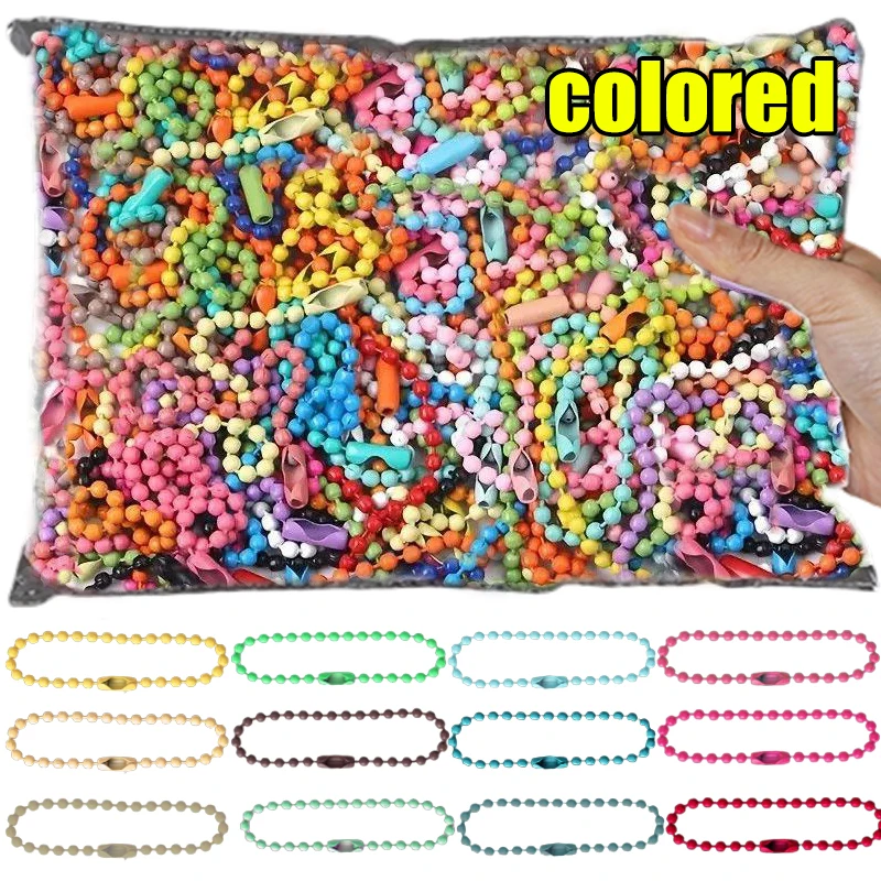 Colorful Bead Chains for DIY Keychain and Pendant Crafting