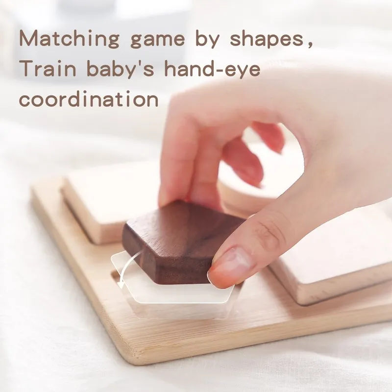 Puzzle en bois pour enfants, jouet éducatif, TeWindsor, blocs de bois naturels sûrs, construction de nuits, jeu empilable pour enfants, Montessori