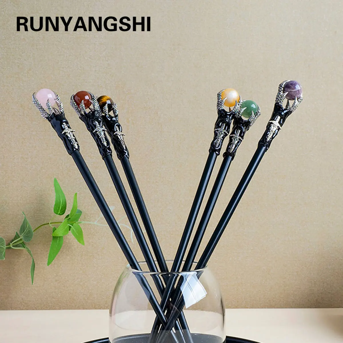 Natürliche Amethyst klare Quarzkristallkugel, Zauberstab, Hexenzepter, Geisterheilungsedelstein, Energie für Spiritualität, 1 Stück