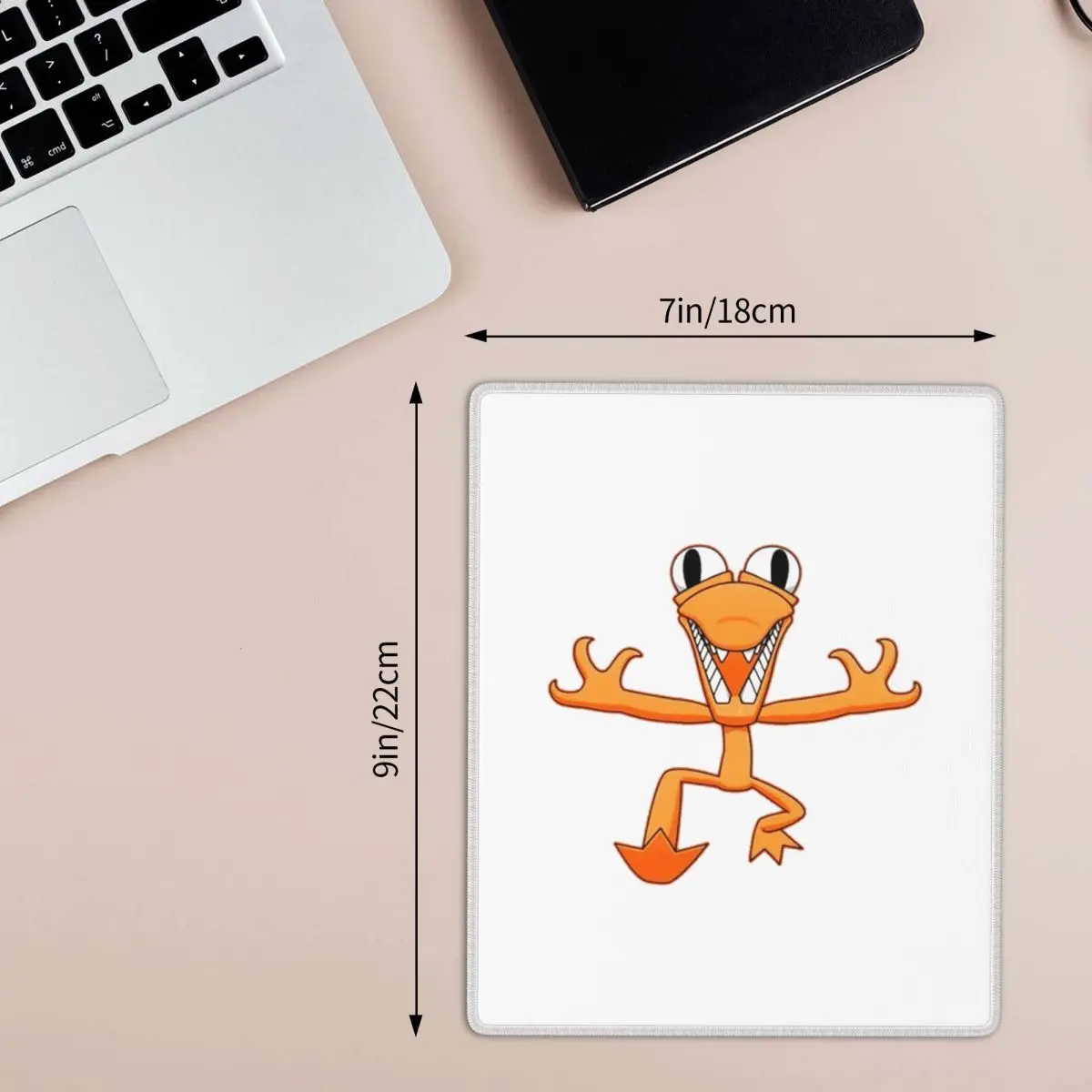 Orange Rainbow Friend Mouse Pad Gamer PC Laptop Mats Keyboard Carpet Computer Gaming Office Accessories Desk Mat 7x9 in 22x18 cm view 3