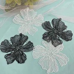 5PcsWhite Flower Lace Embroidery Patches For Clothing Handmade Diy Sew on Appliques Repair