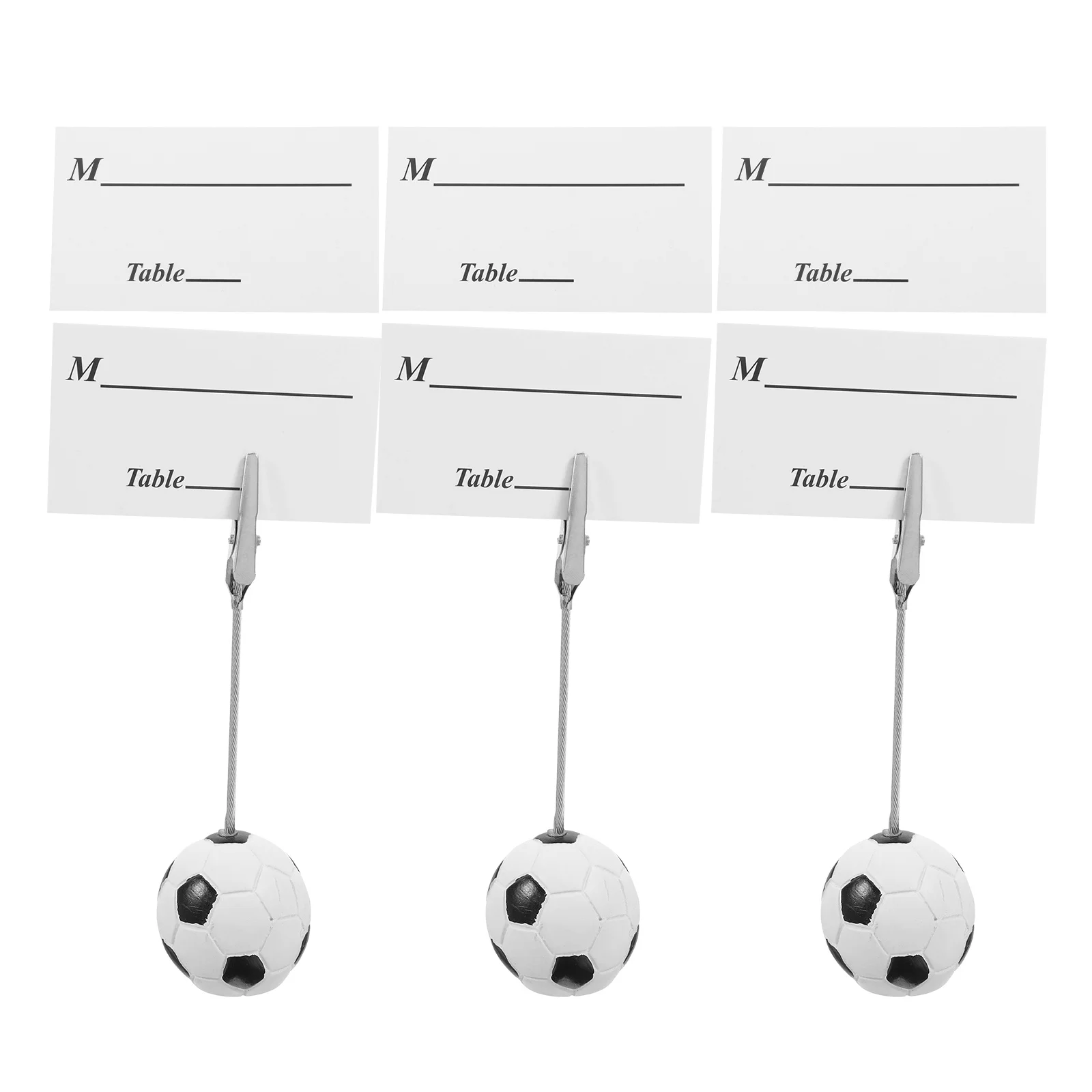 

3Pcs Sports Ball Base Memo Holder Football Business Card Photo Clip Stand Desktop Table Number Display Business Card Holder